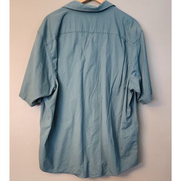 Wrangler Authentics Men's button Shirt Regular Short Sleeve 2-Pocket Size 2XL - Picture 2 of 5